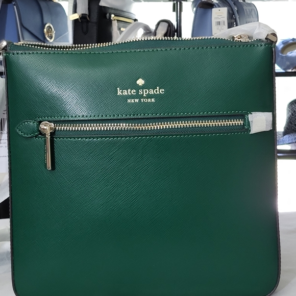 Kate Spade Sadie Large Crossbody Bag + Staci Medium Bifold Wallet In Deep Jade - Picture 2 of 9